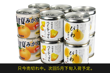 缶詰12個セット（甘夏身割れ・パインアップル・びわ身割れ）(4509)